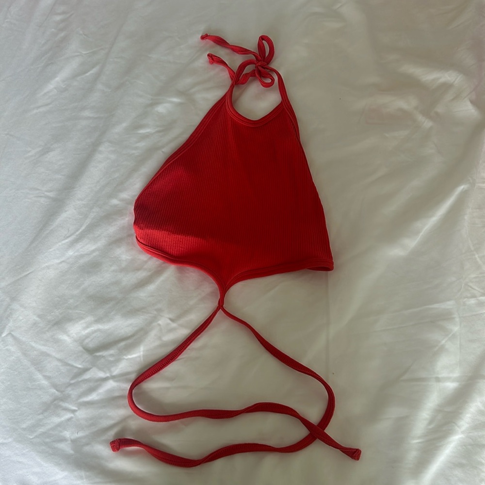 Urban Outfitters Orange Halter Backless top